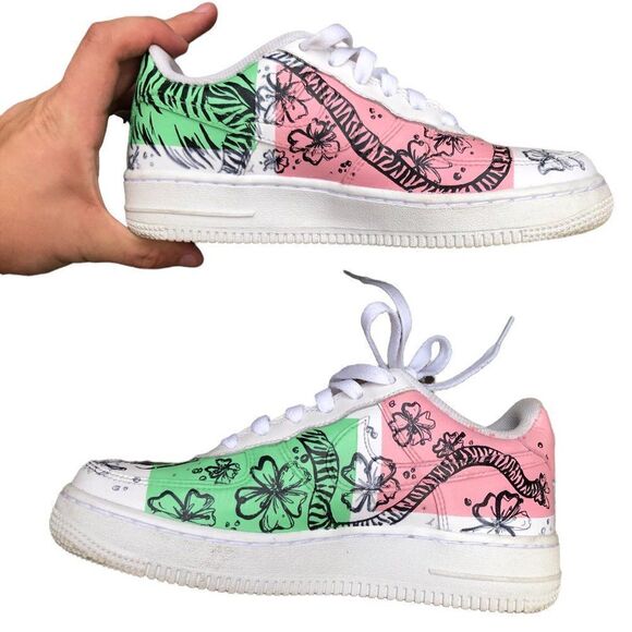 Custom Air Force 1 Low 'Tiger Print' Size 6 - Picture 3 of 16